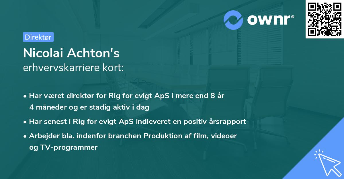 Nicolai Achton's erhvervskarriere kort