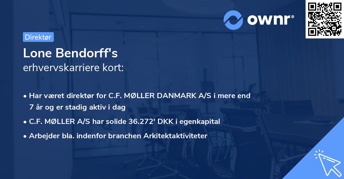 Lone Bendorff's erhvervskarriere kort