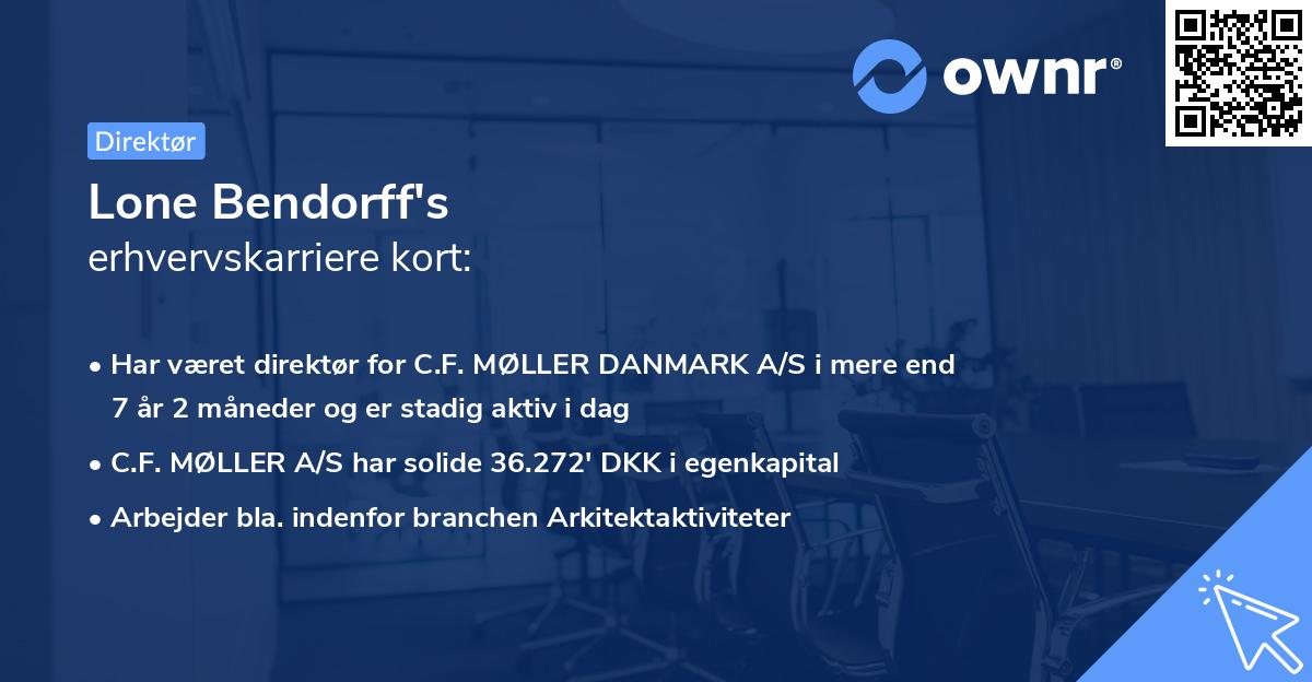 Lone Bendorff's erhvervskarriere kort