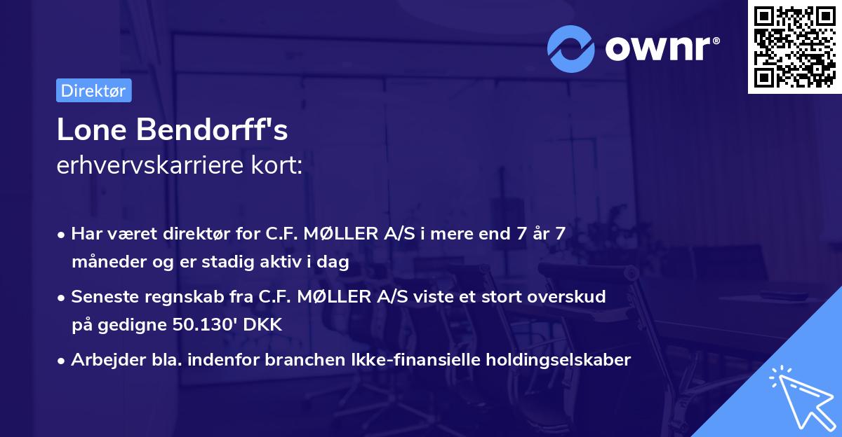 Lone Bendorff's erhvervskarriere kort