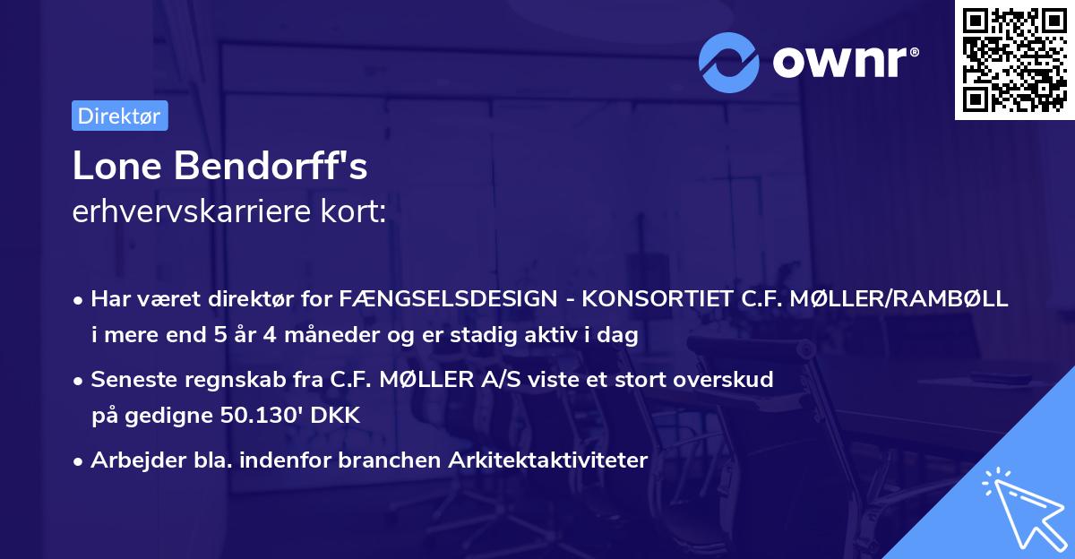 Lone Bendorff's erhvervskarriere kort