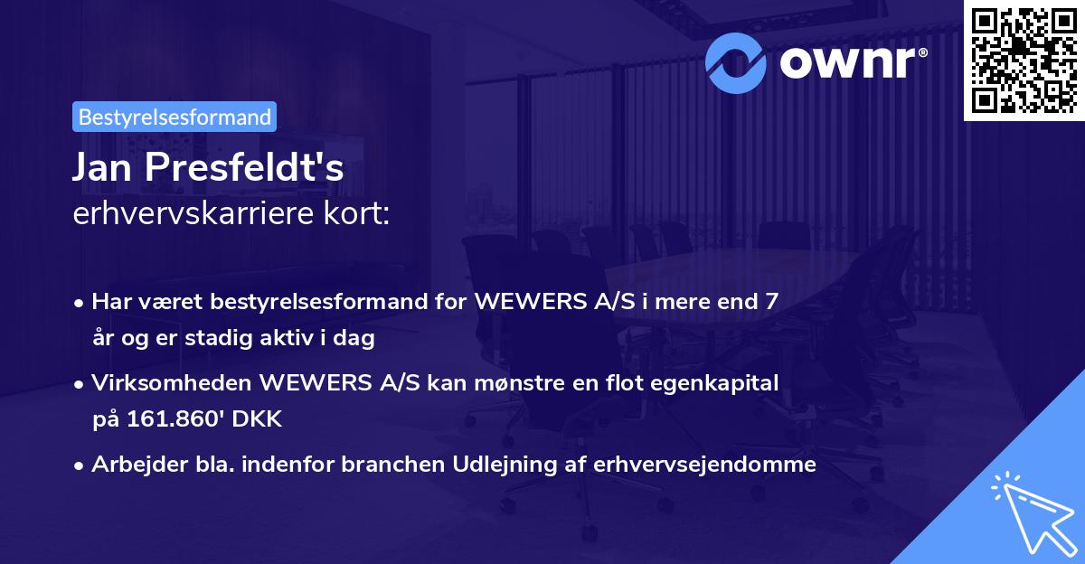 Jan Presfeldt's erhvervskarriere kort