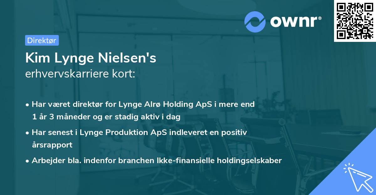 Kim Lynge Nielsen's erhvervskarriere kort