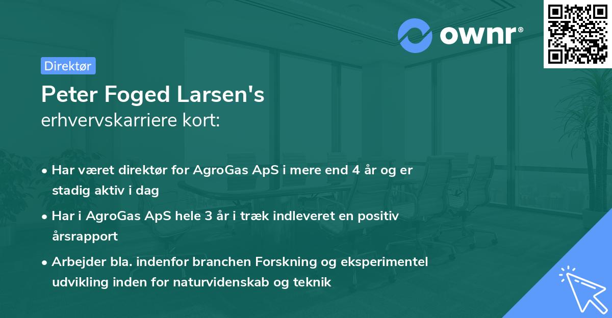 Peter Foged Larsen's erhvervskarriere kort