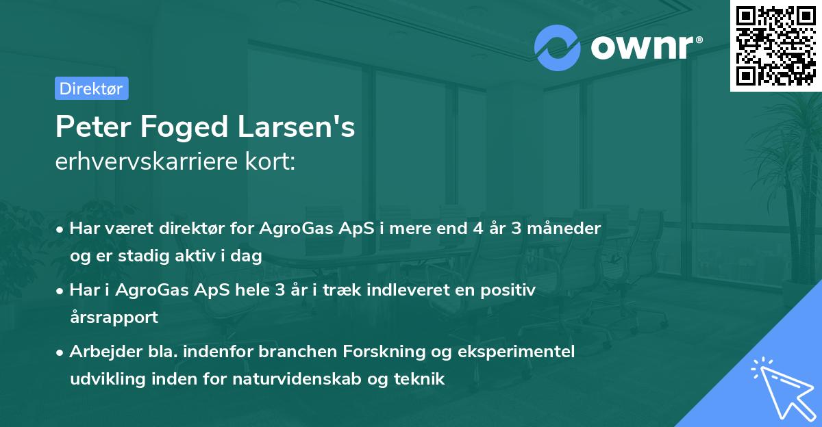 Peter Foged Larsen's erhvervskarriere kort