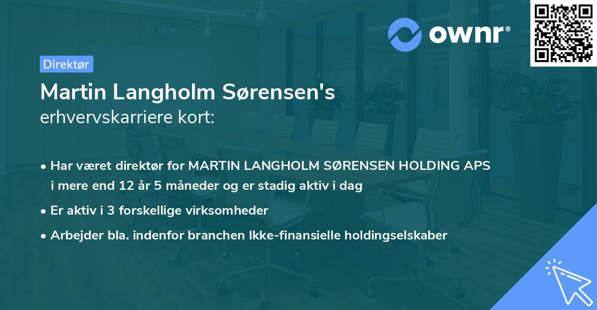Martin Langholm Sørensen's erhvervskarriere kort
