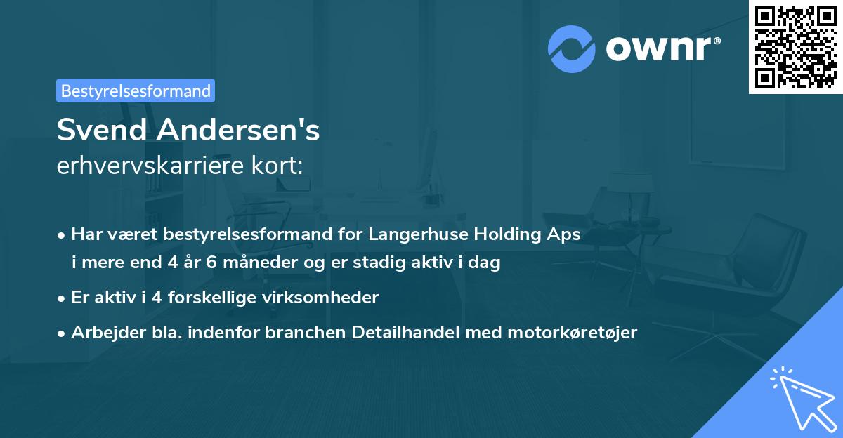 Svend Andersen's erhvervskarriere kort