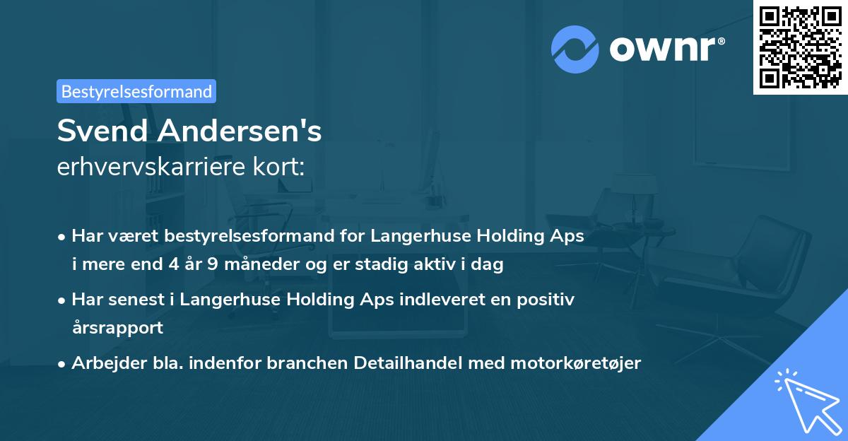 Svend Andersen's erhvervskarriere kort