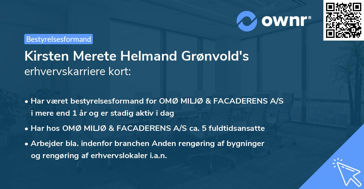 Kirsten Merete Helmand Grønvold's erhvervskarriere kort