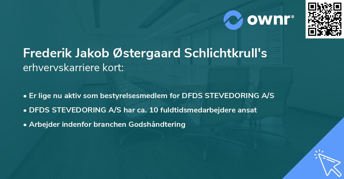 Frederik Jakob Østergaard Schlichtkrull's erhvervskarriere kort