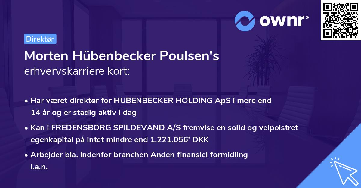 Morten Hübenbecker Poulsen's erhvervskarriere kort