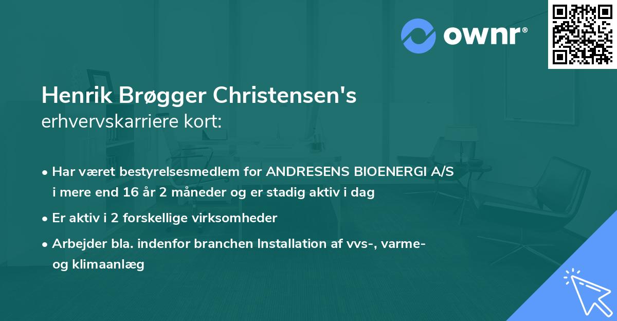 Henrik Brøgger Christensen's erhvervskarriere kort