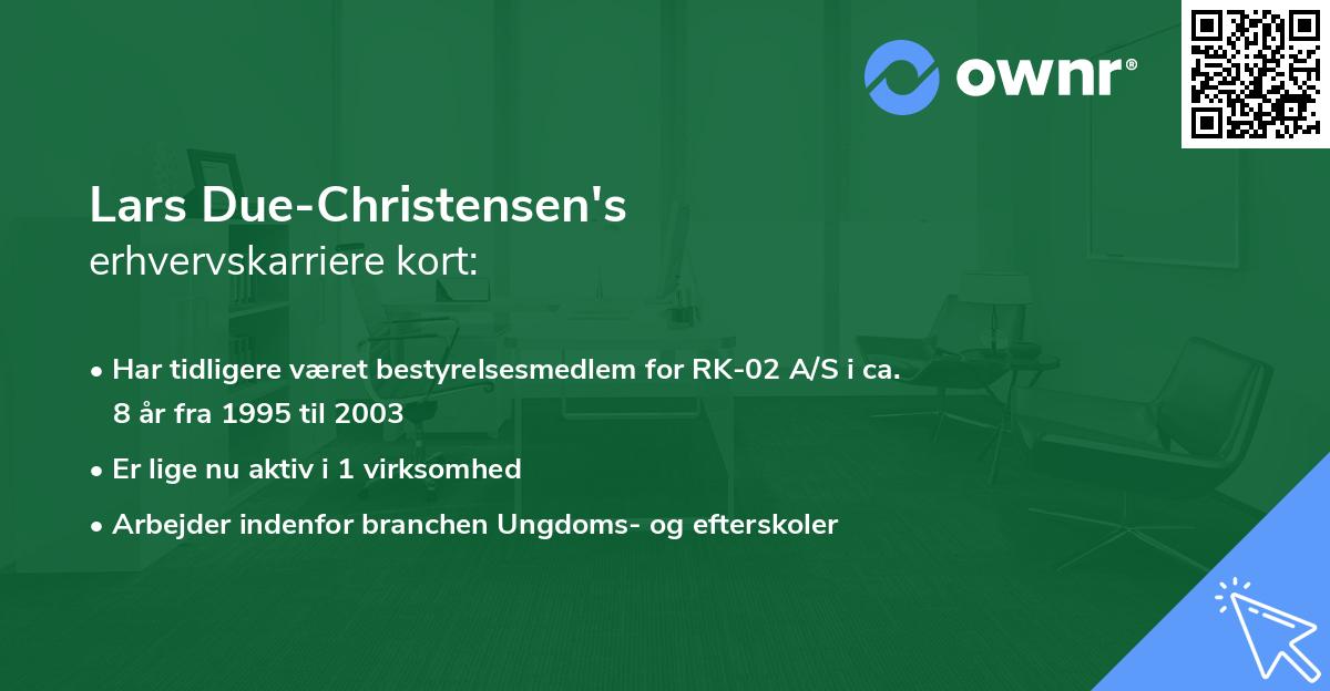 Lars Due-Christensen's erhvervskarriere kort