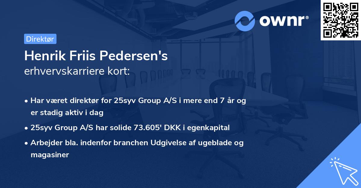 Henrik Friis Pedersen's erhvervskarriere kort