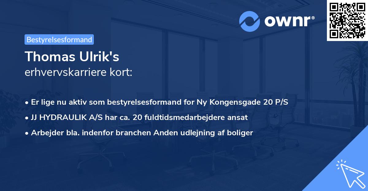 Thomas Ulrik's erhvervskarriere kort