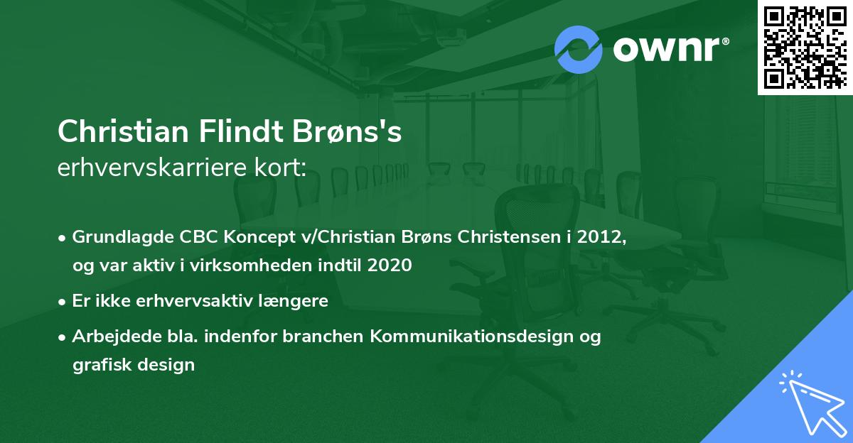 Christian Flindt Brøns's erhvervskarriere kort