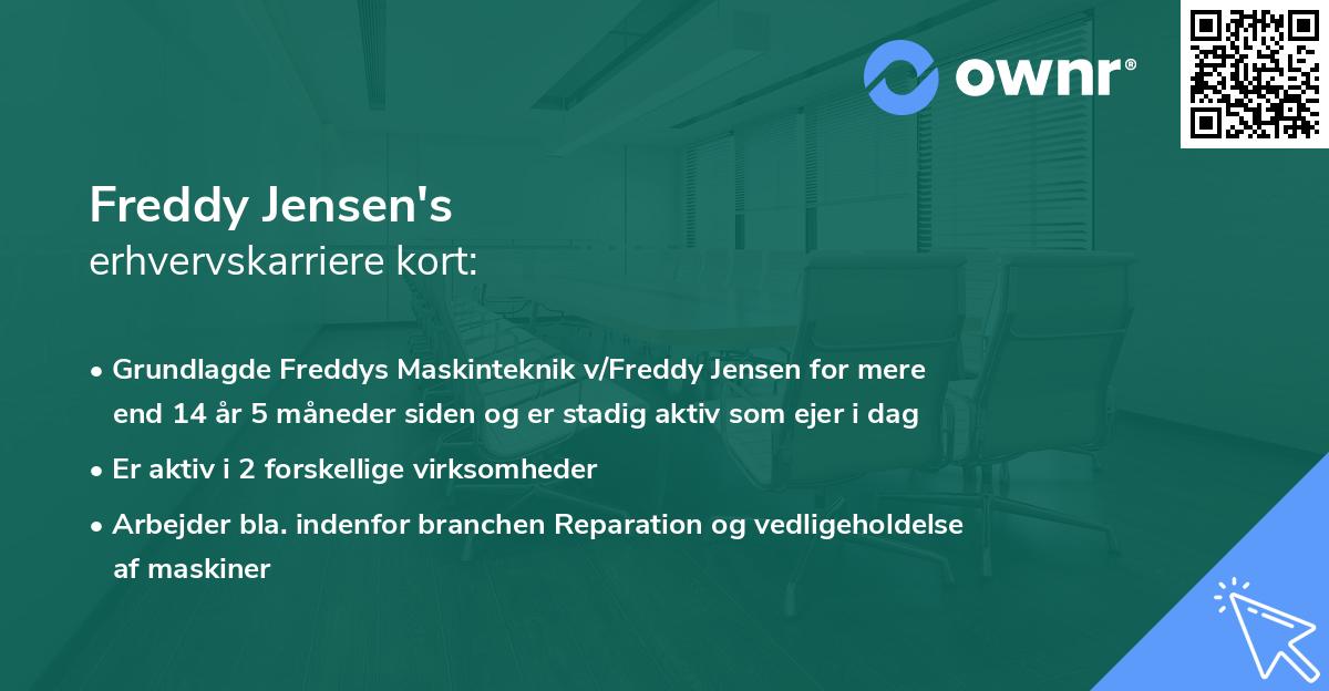 Freddy Jensen's erhvervskarriere kort