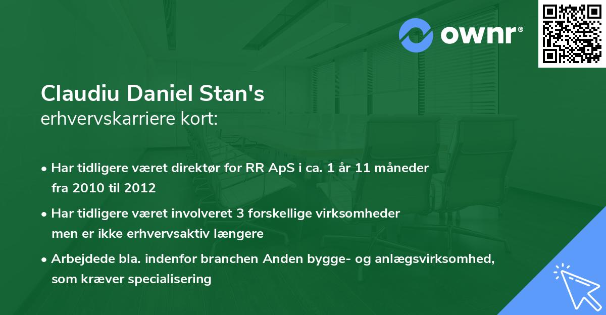 Claudiu Daniel Stan's erhvervskarriere kort