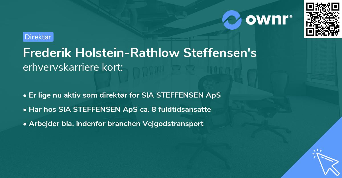 Frederik Holstein-Rathlow Steffensen's erhvervskarriere kort