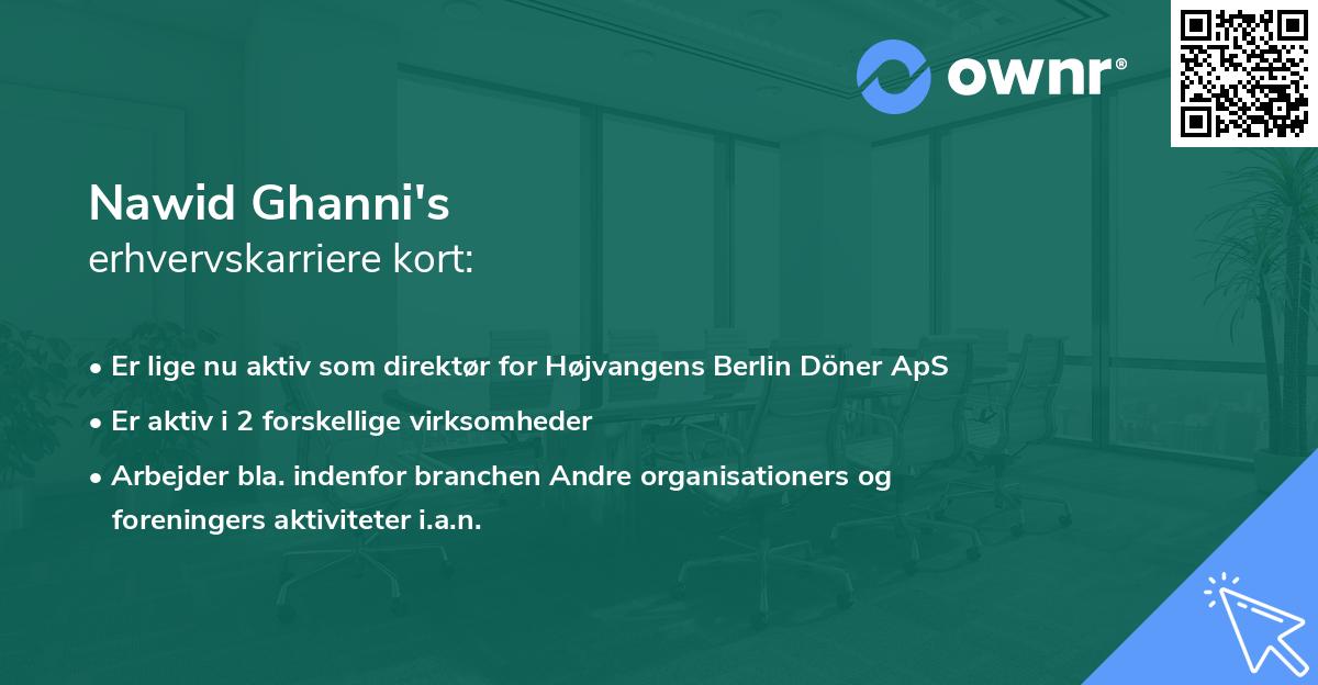 Nawid Ghanni's erhvervskarriere kort