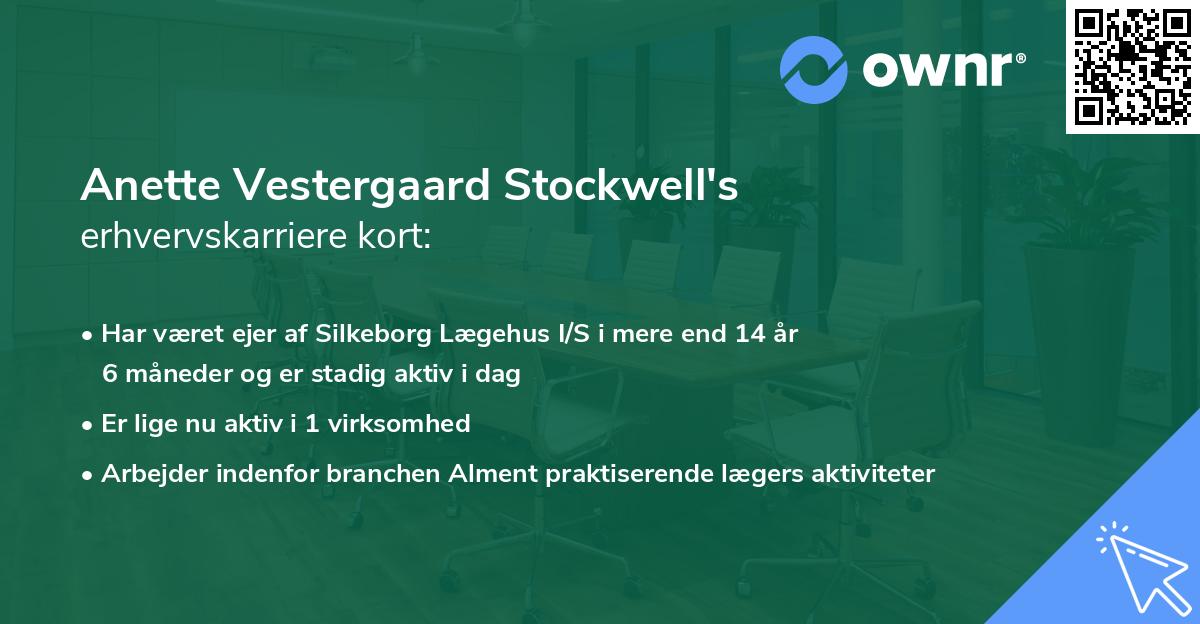 Anette Vestergaard Stockwell's erhvervskarriere kort