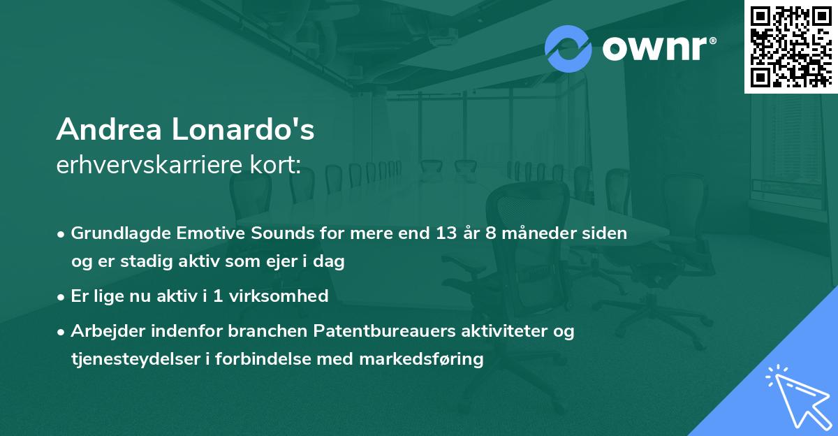 Andrea Lonardo's erhvervskarriere kort