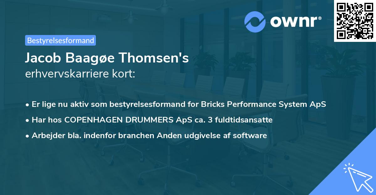 Jacob Baagøe Thomsen's erhvervskarriere kort