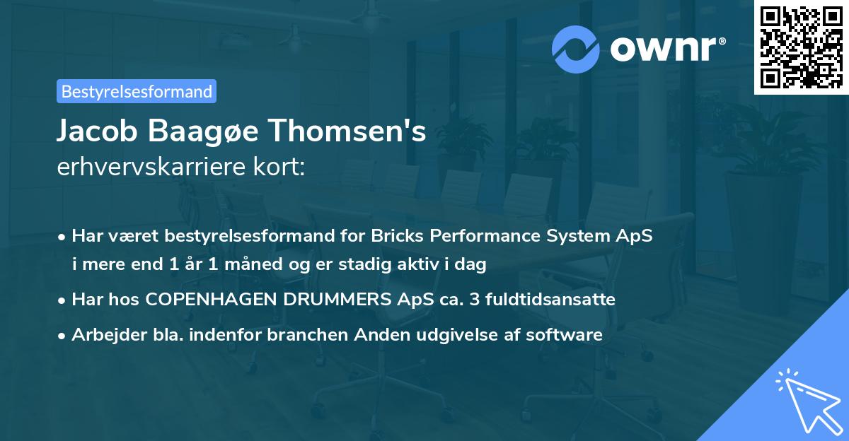 Jacob Baagøe Thomsen's erhvervskarriere kort