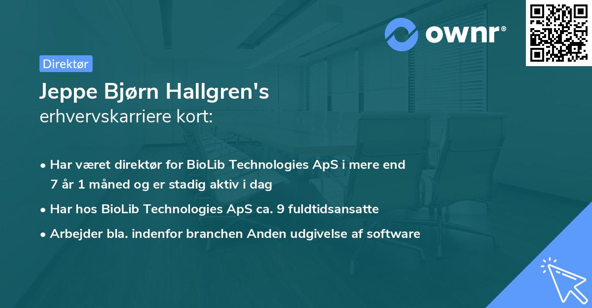 Jeppe Bjørn Hallgren's erhvervskarriere kort