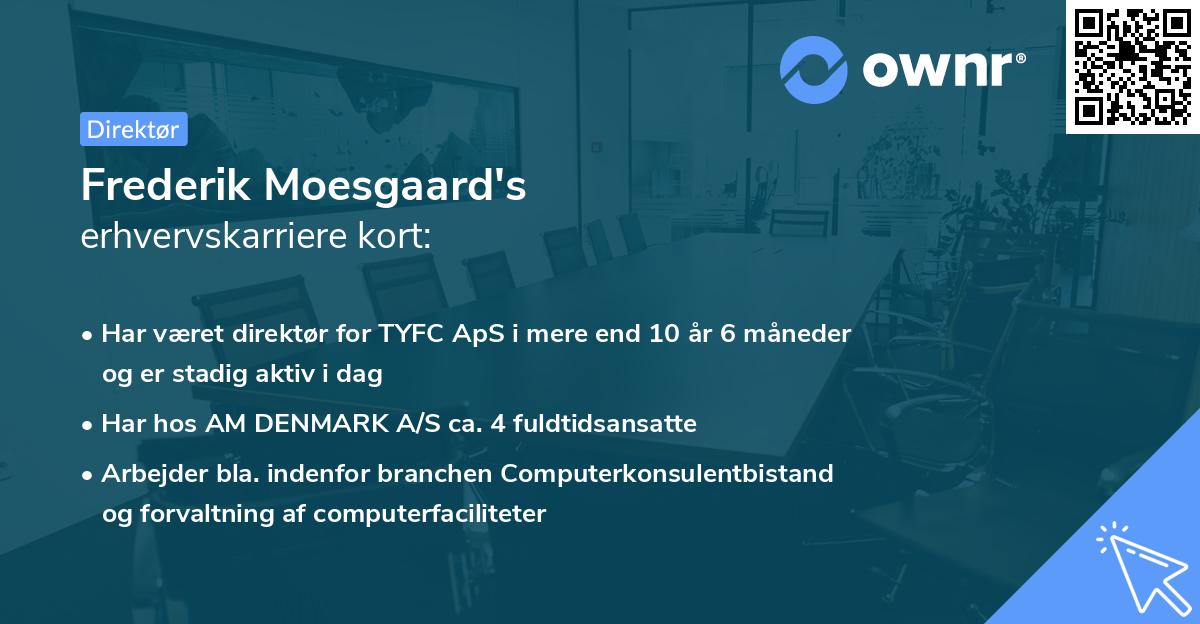Frederik Moesgaard's erhvervskarriere kort