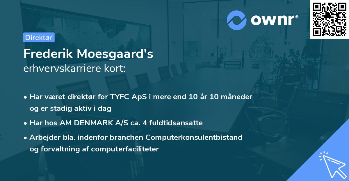 Frederik Moesgaard's erhvervskarriere kort