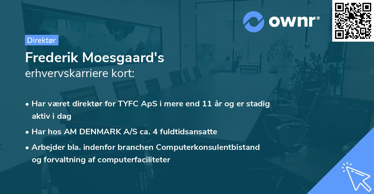 Frederik Moesgaard's erhvervskarriere kort