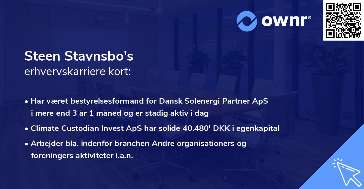 Steen Stavnsbo's erhvervskarriere kort
