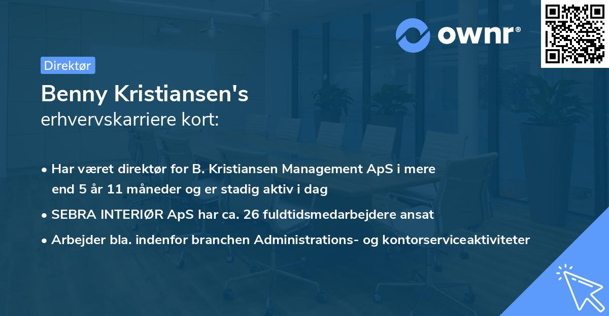 Benny Kristiansen's erhvervskarriere kort