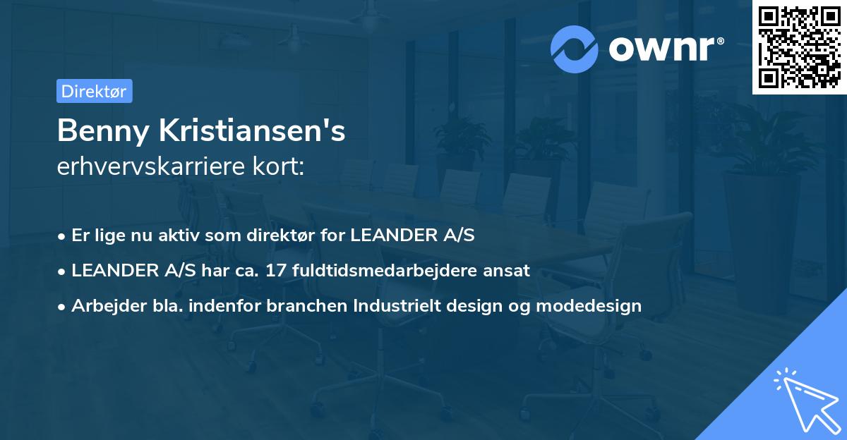 Benny Kristiansen's erhvervskarriere kort