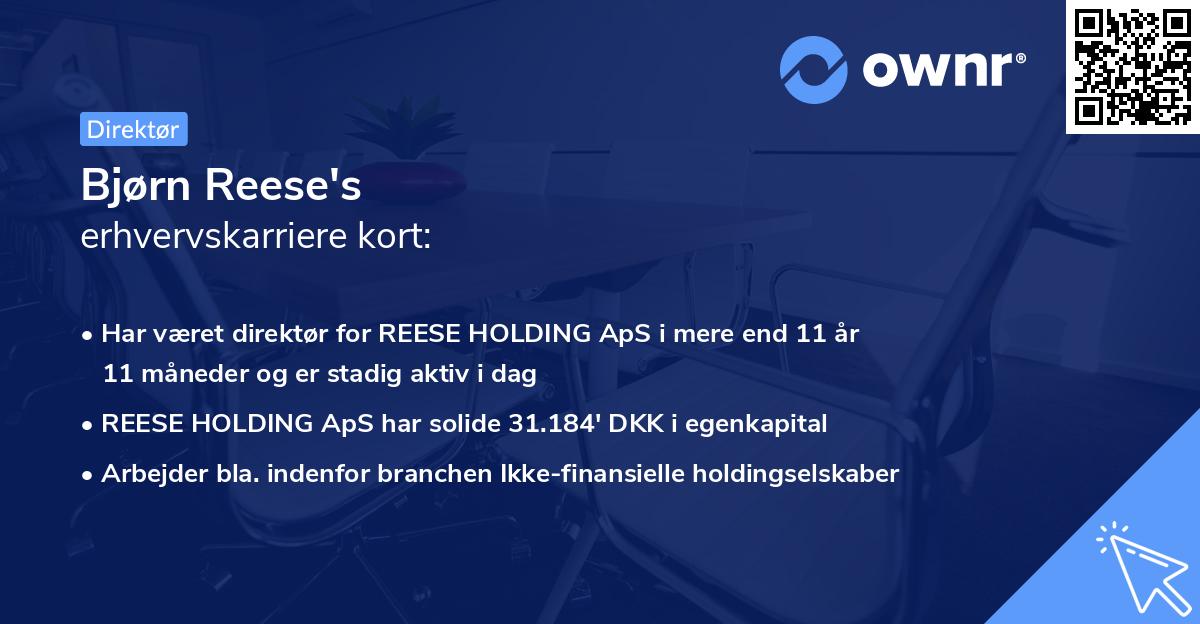 Bjørn Reese's erhvervskarriere kort