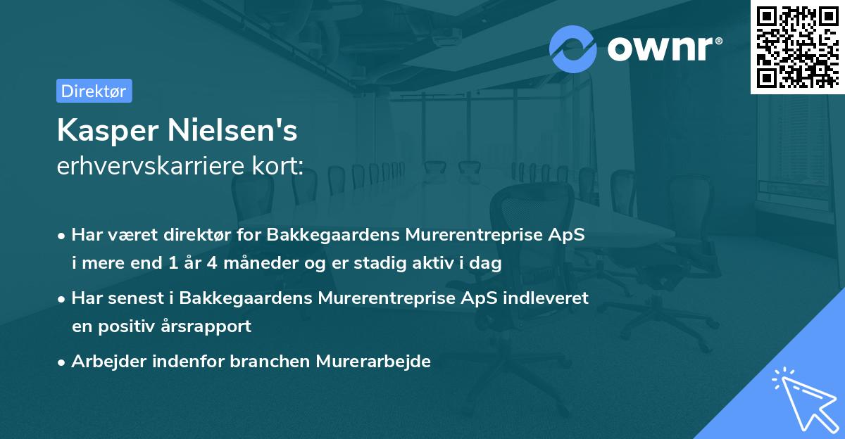 Kasper Nielsen's erhvervskarriere kort