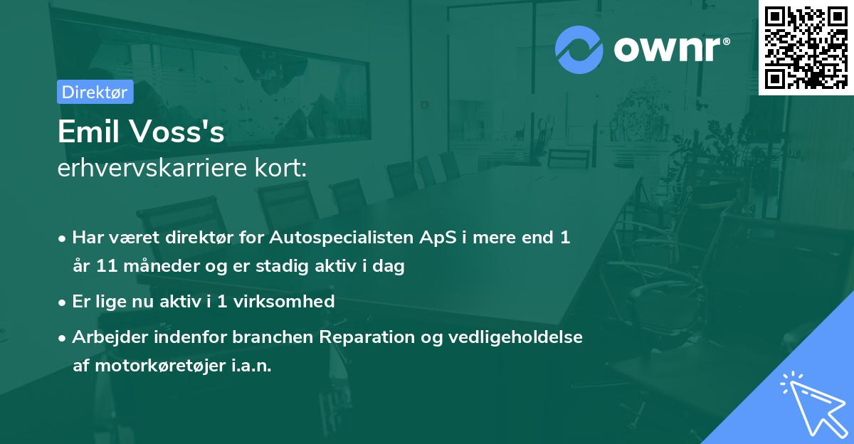 Emil Voss's erhvervskarriere kort