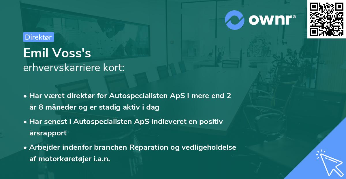 Emil Voss's erhvervskarriere kort