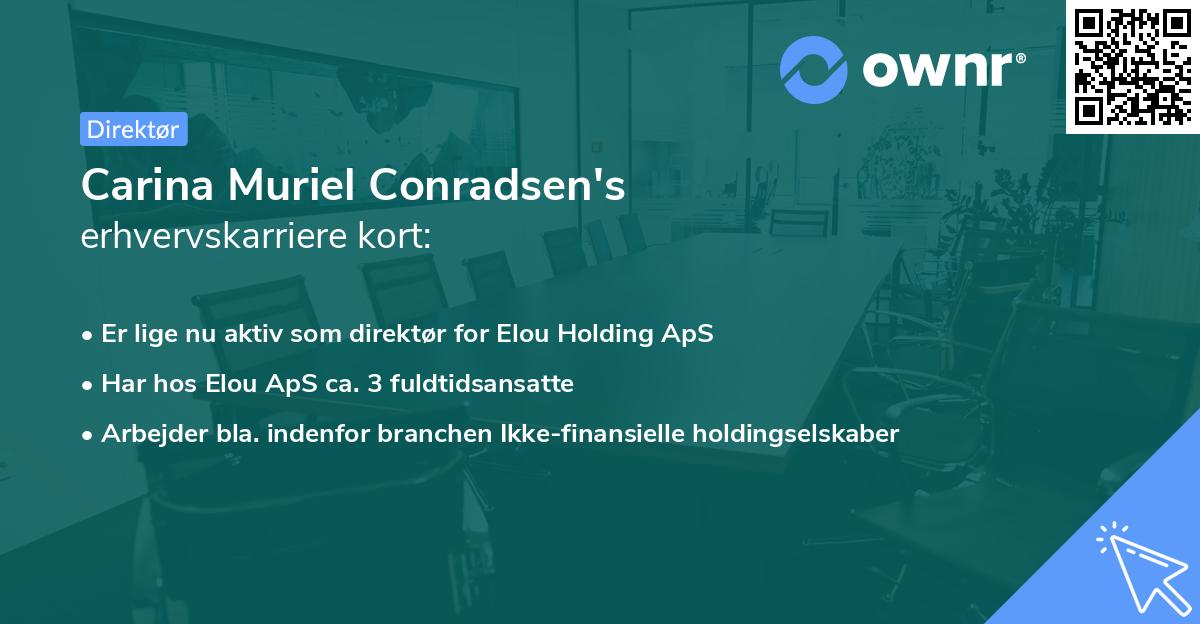 Carina Muriel Conradsen's erhvervskarriere kort