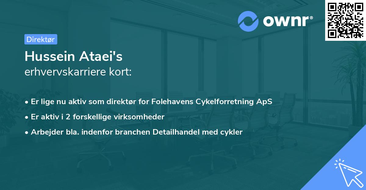 Hussein Ataei's erhvervskarriere kort