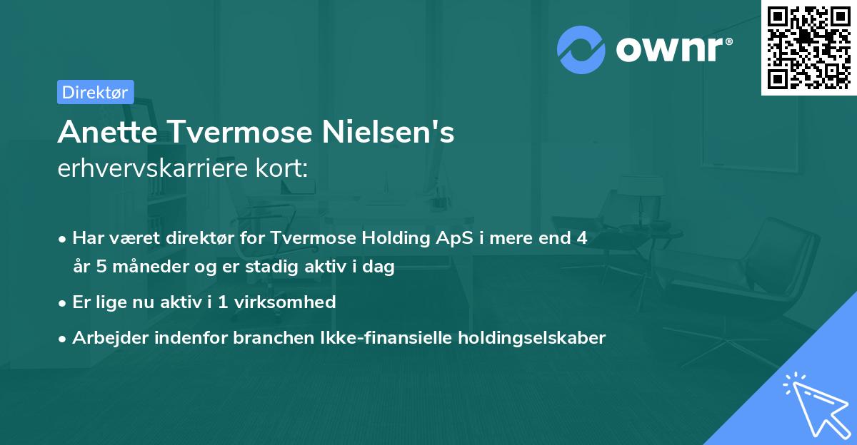 Anette Tvermose Nielsen's erhvervskarriere kort