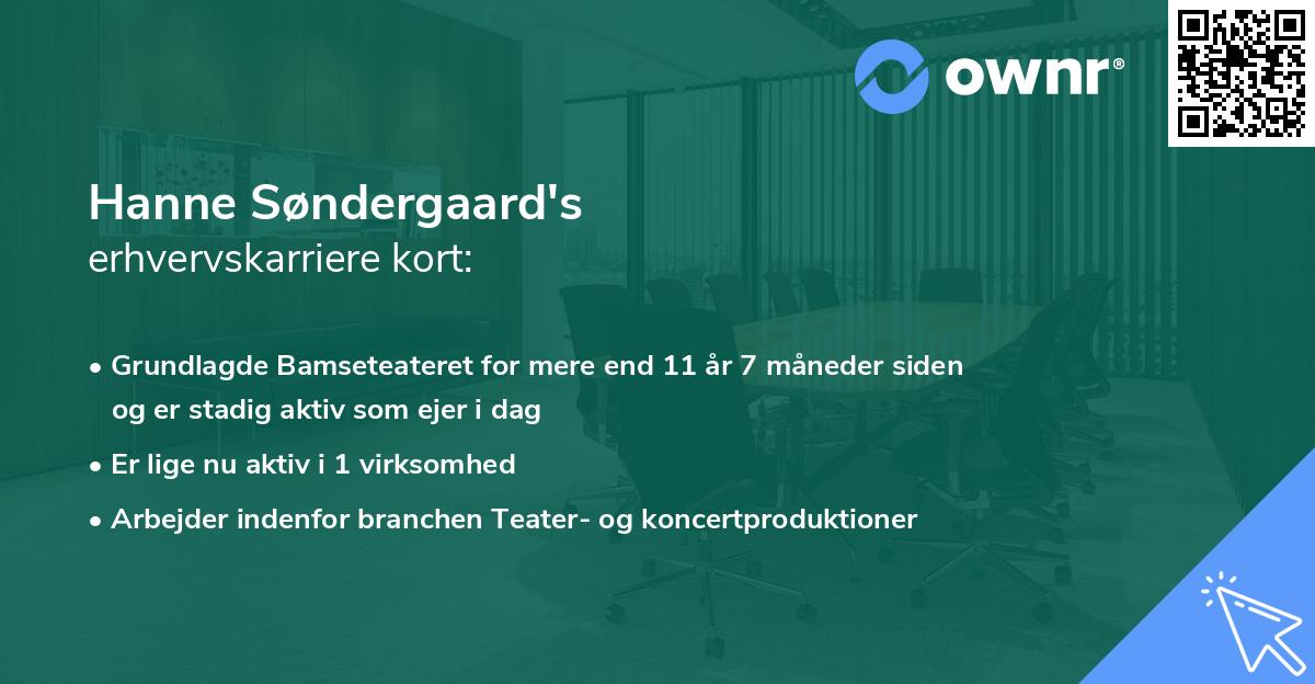 Hanne Søndergaard's erhvervskarriere kort