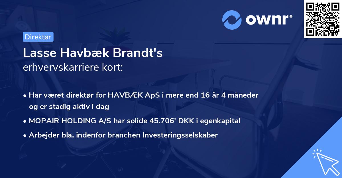 Lasse Havbæk Brandt's erhvervskarriere kort