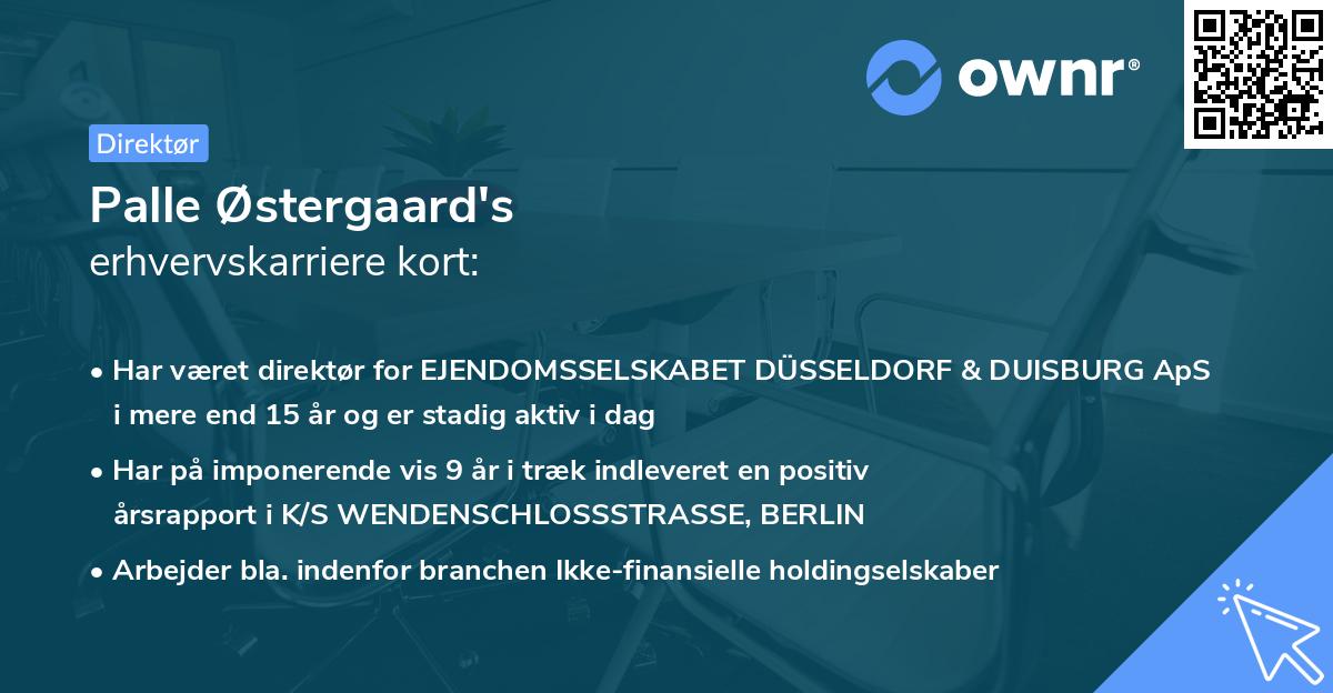 Palle Østergaard's erhvervskarriere kort