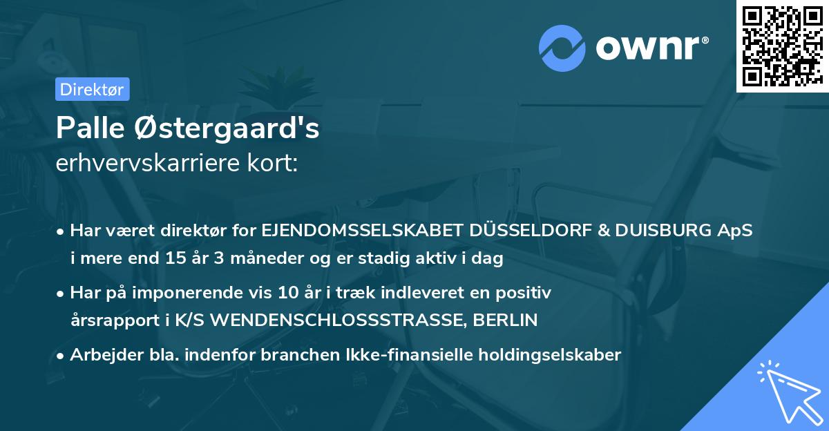 Palle Østergaard's erhvervskarriere kort