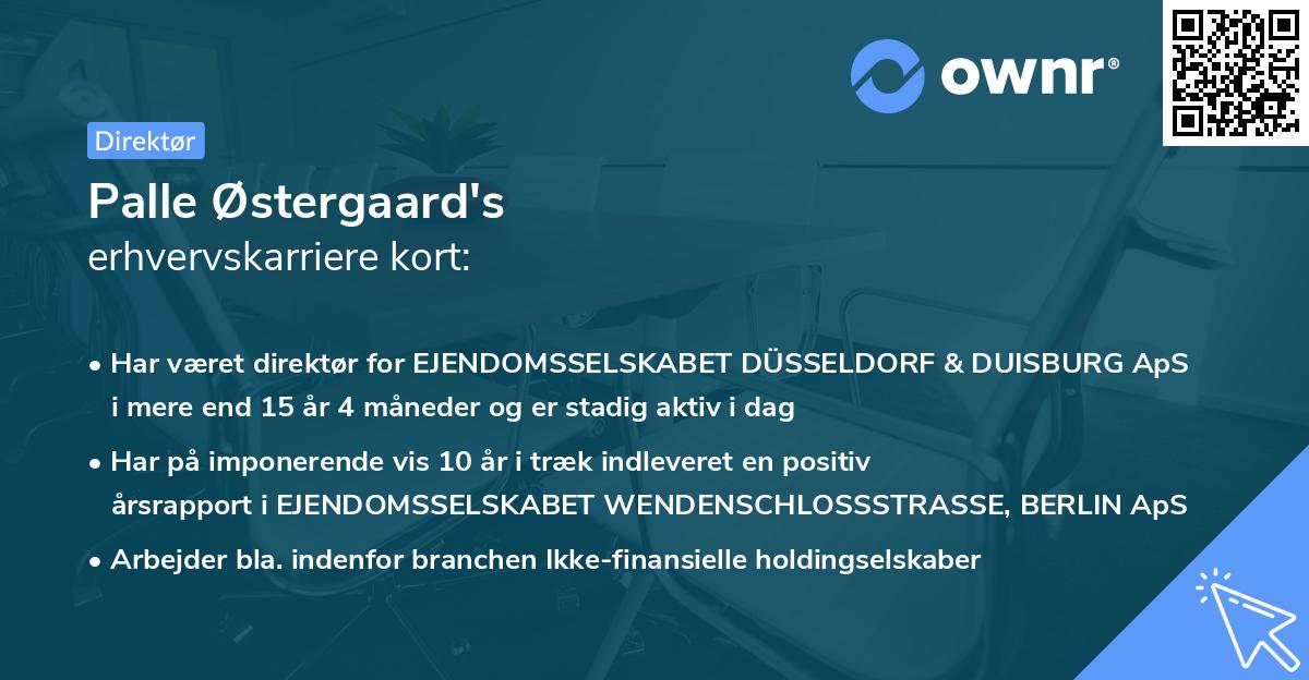 Palle Østergaard's erhvervskarriere kort