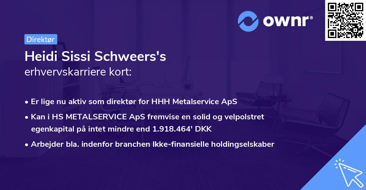 Heidi Sissi Schweers's erhvervskarriere kort