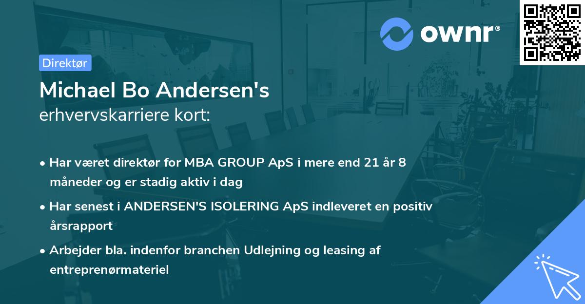 Michael Bo Andersen's erhvervskarriere kort