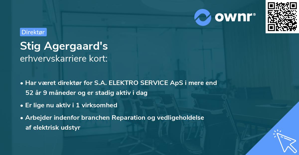 Stig Agergaard's erhvervskarriere kort